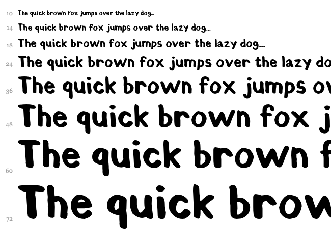 Chunky Felt font waterfall